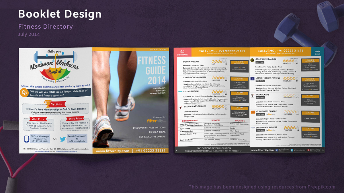 Booklet Design of a Fitness Directory Listings