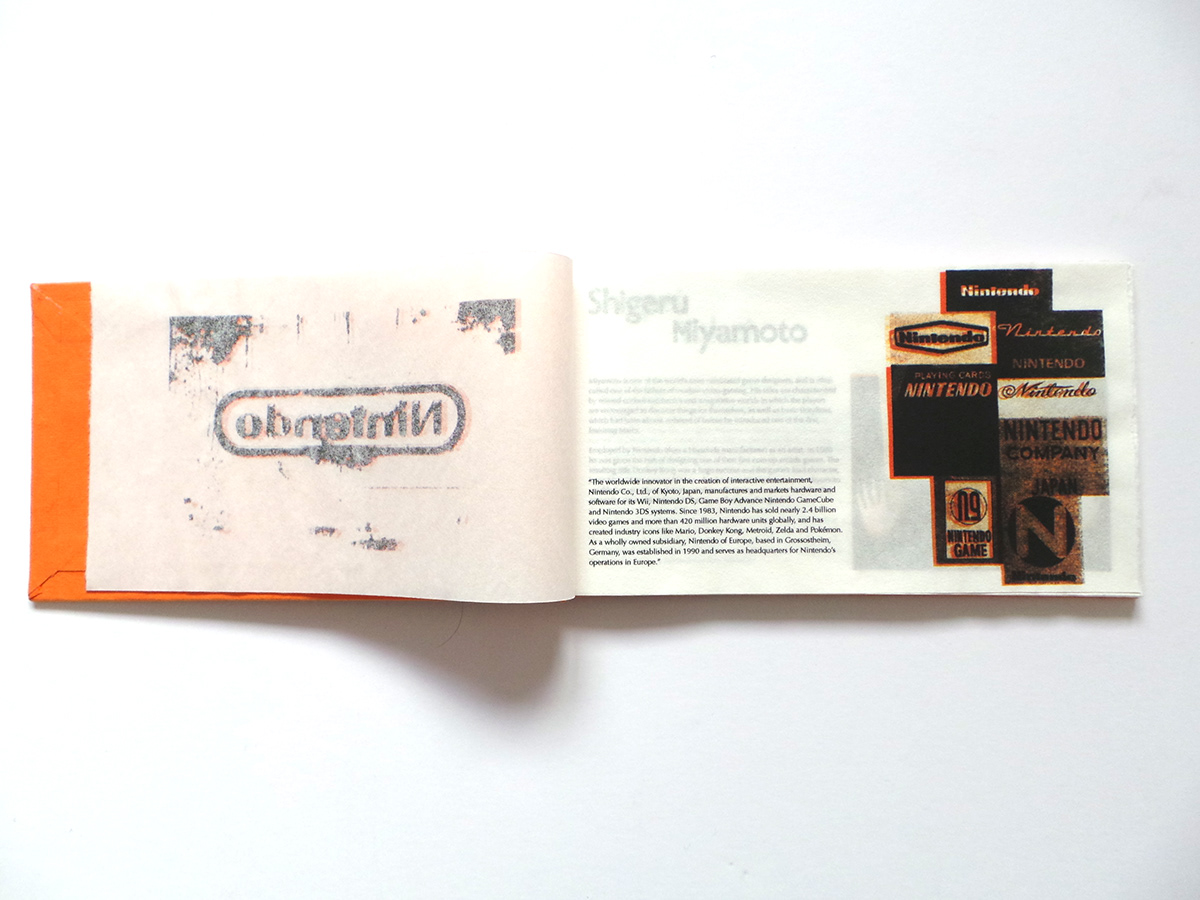 bookmaking Nintendo process japanese binding orange emboss letterpress