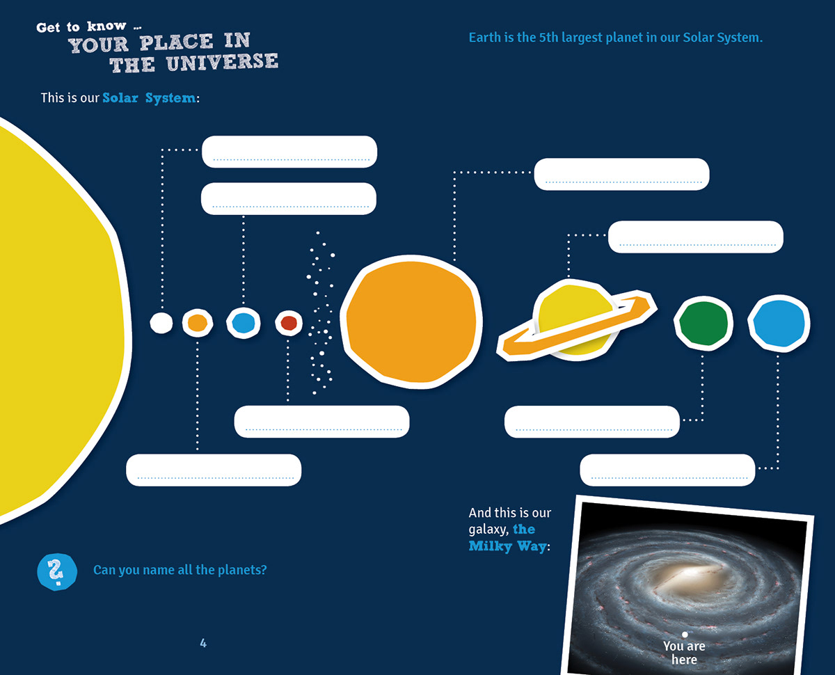 Space  earth moon solar system activity book