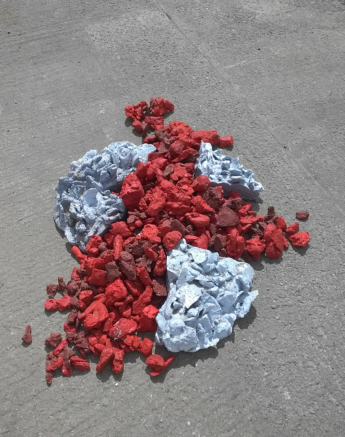 red rock gut gather crack round spill scrap