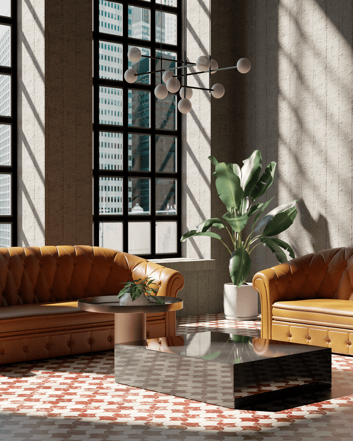 CGI Render interior design  furniture visualization modern architecture