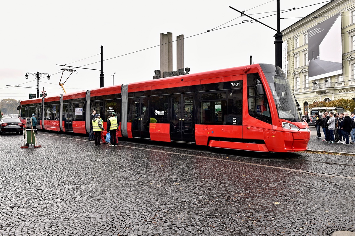 tram train Bratislava public transport electric design railway rail vehicle tramway