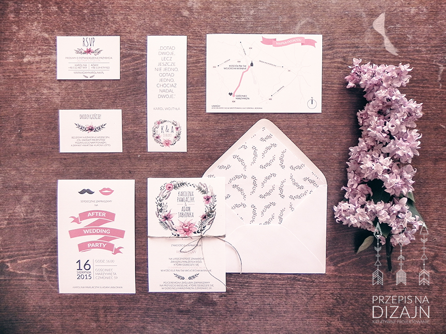 Invitation flower design card przepi na dizajn