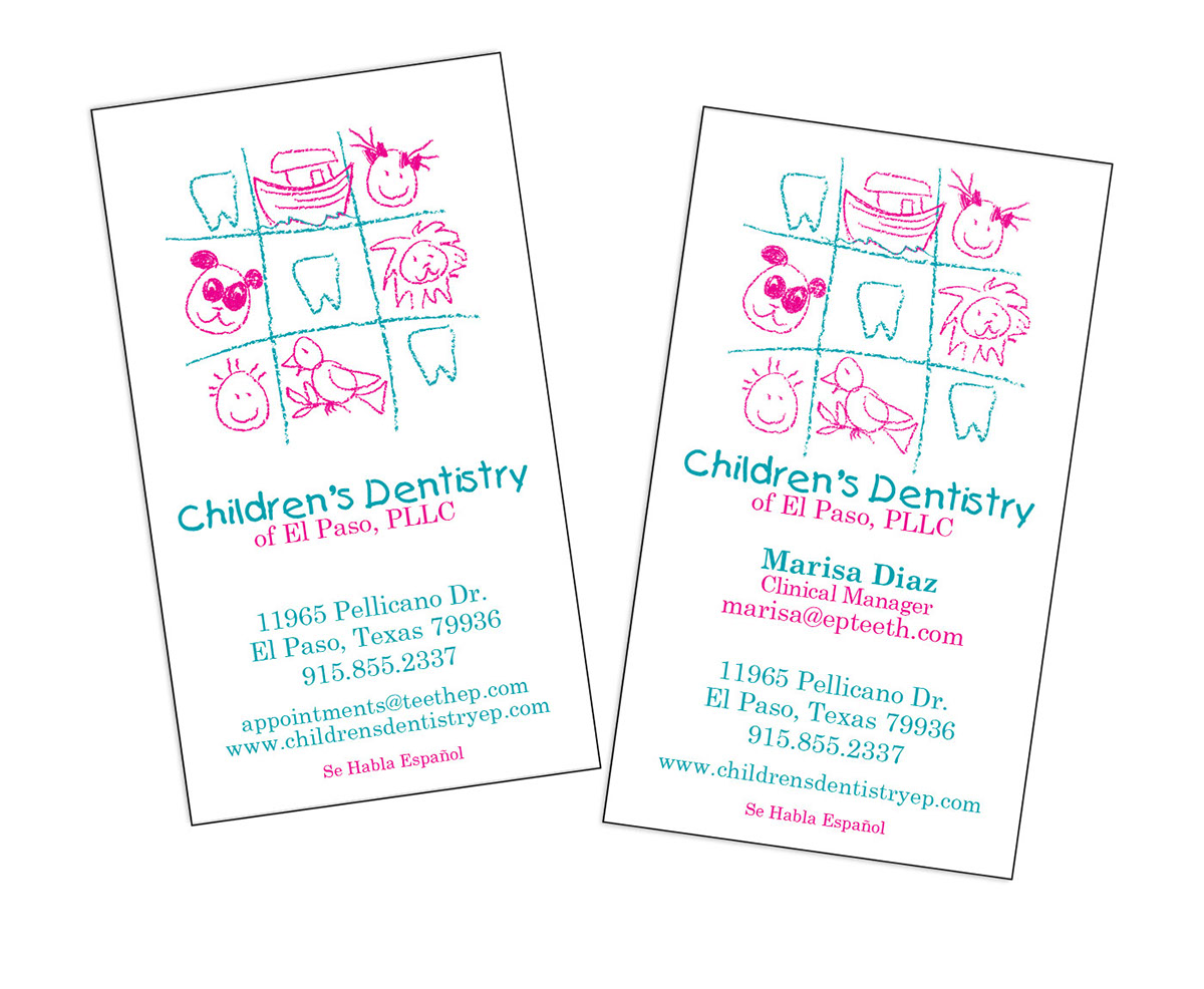 business card banner Website sticker children dentist animals tooth