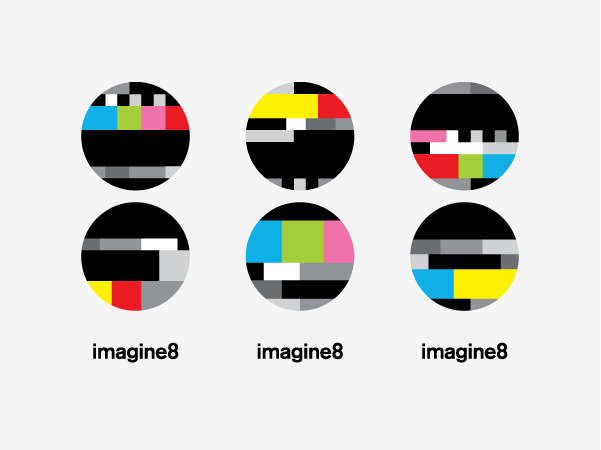 Imagine 8 bold colorful Stationery logo Corporate Identity Video Production Sound Effect pattern digital