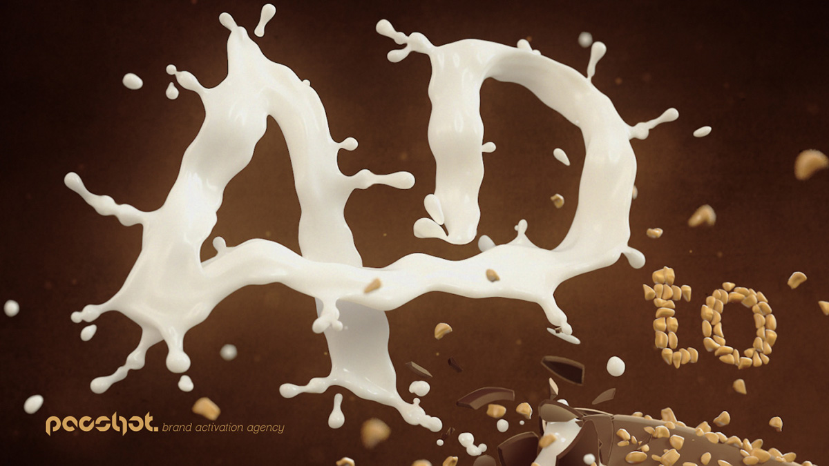 ad 3D Ad brand 3D Type 3D typography Liquid 3d liquid liquid type milk ice cream chocolate type