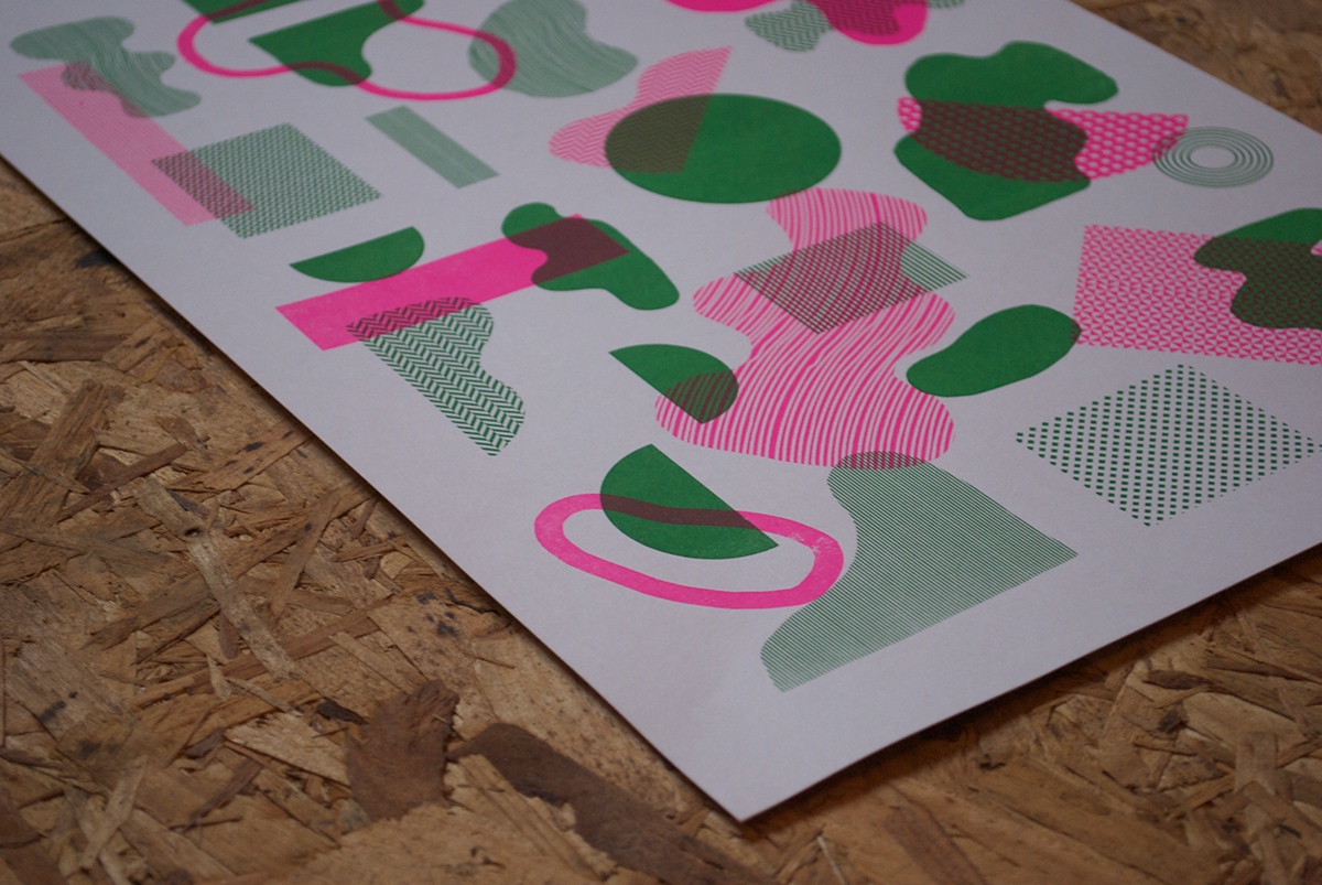 screen print print screen printing print not dead pink green colour experimental abstract