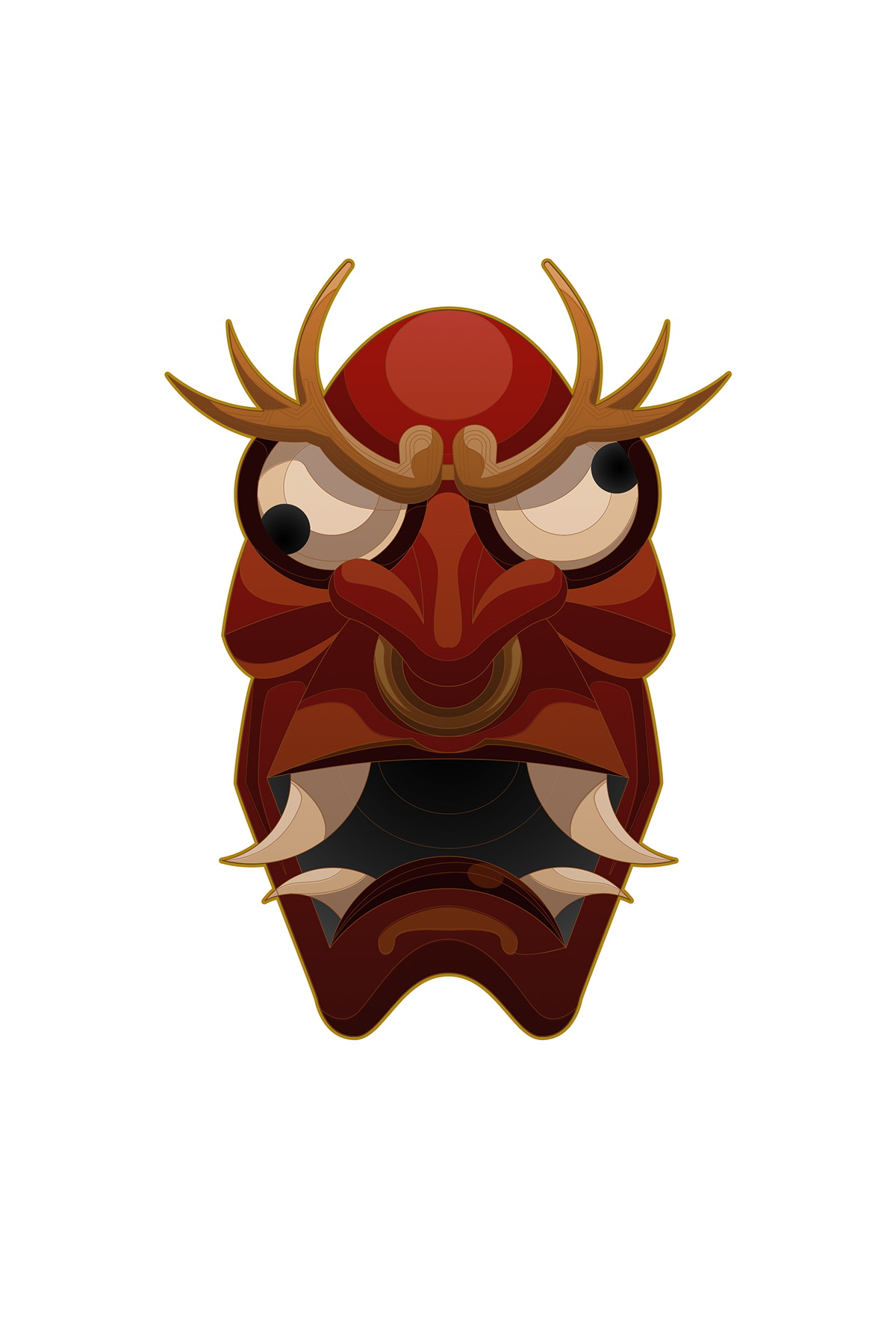 mask japanese mask red mask Vectorial