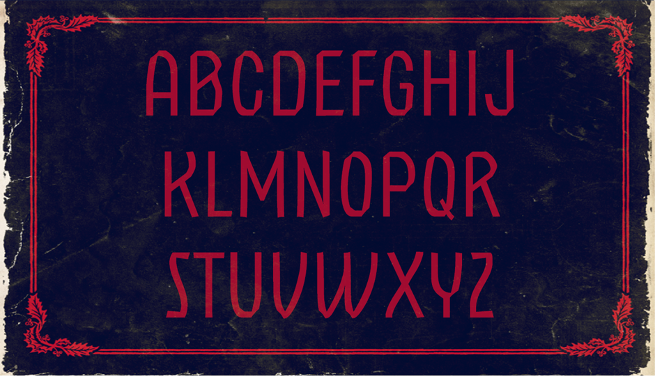 rothenburg font Typeface type red black grunge germany evil dark serif