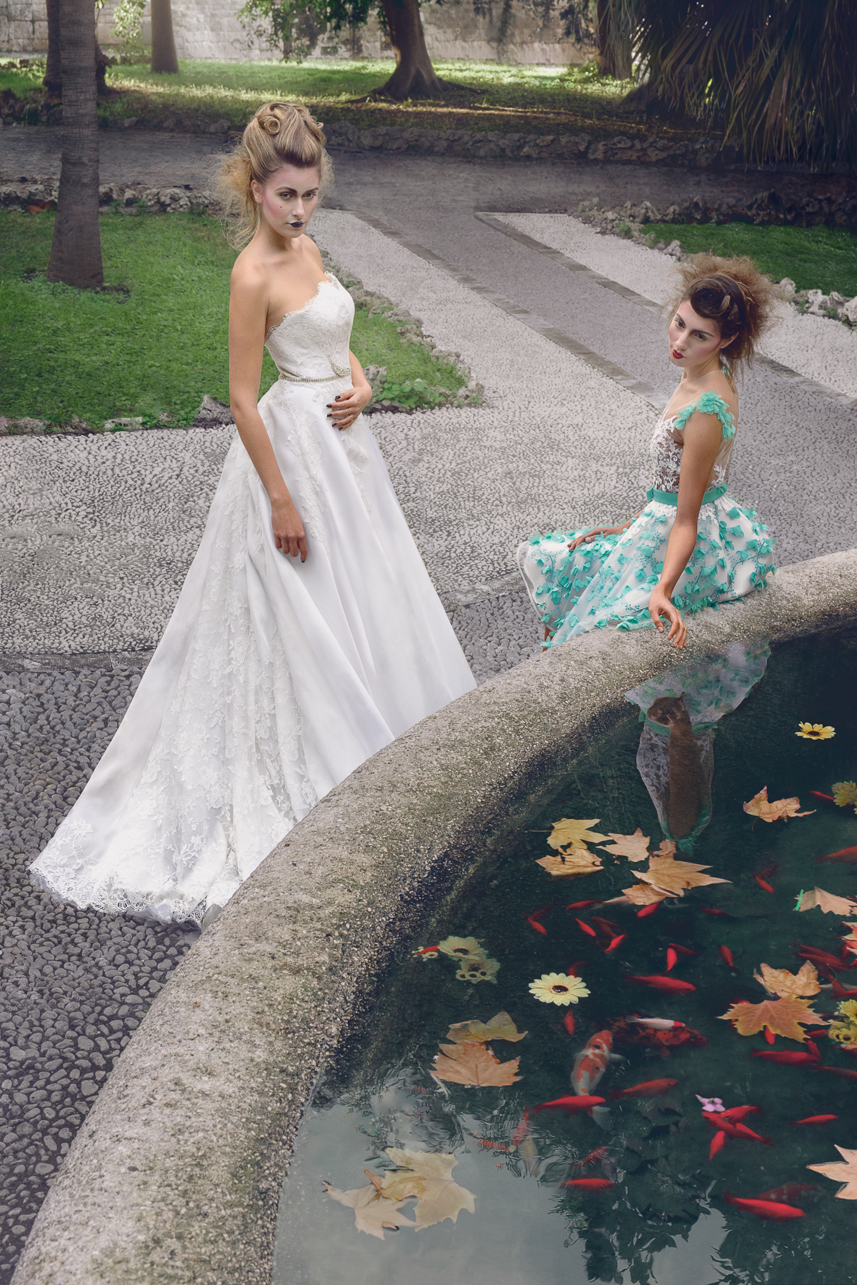 luana polimeni bride wedding dress retouching  compositing Fashion  campaign AltaRoma photoshop