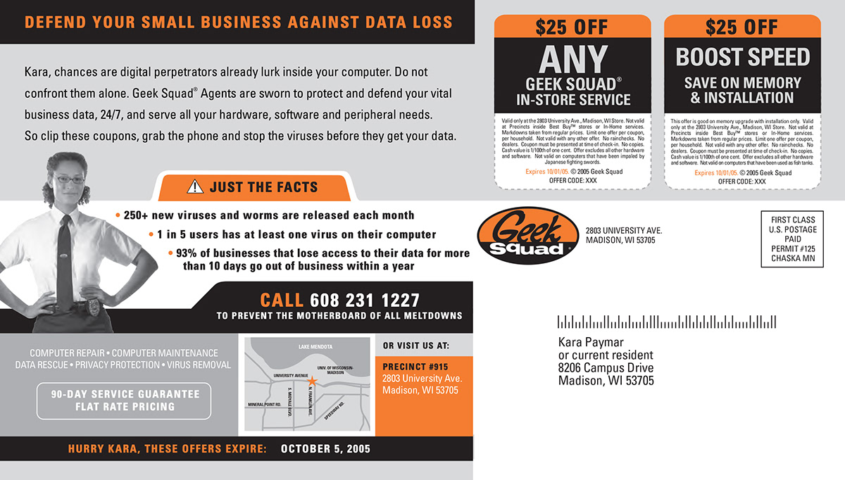 Geek Squad  direct mail acquisition  loyalty  Mailer