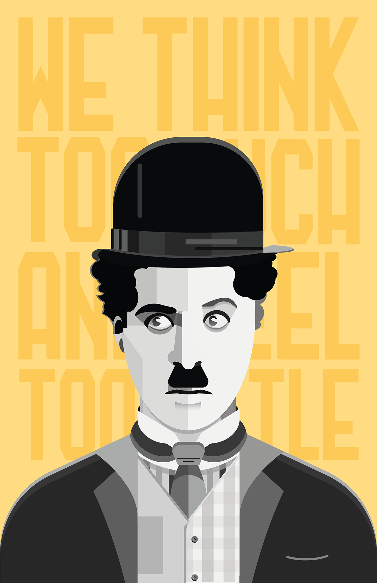 Illustrator photoshop gif flat flat design vector charlie chaplin Charles Chaplin movie Film  