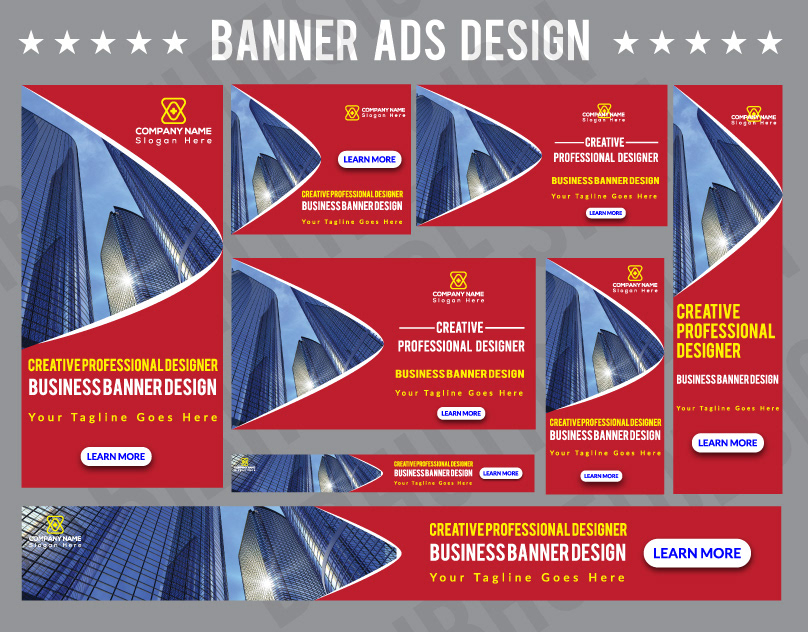 ads ads design banner banner ads design blue gradient business company design graphicdesign real estate