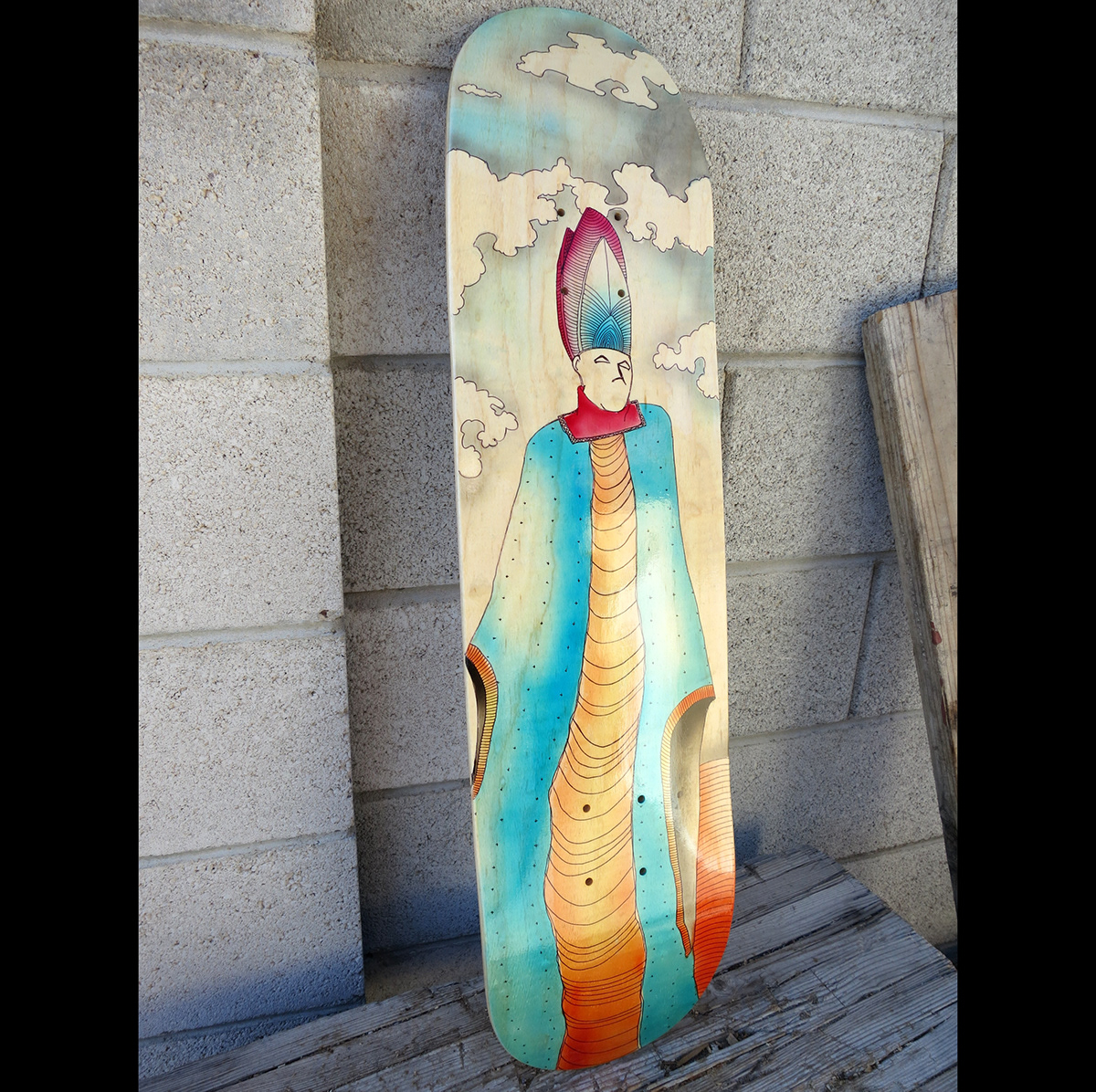 skateboard skate deck Unique Original Airbrushed wood paint gloss