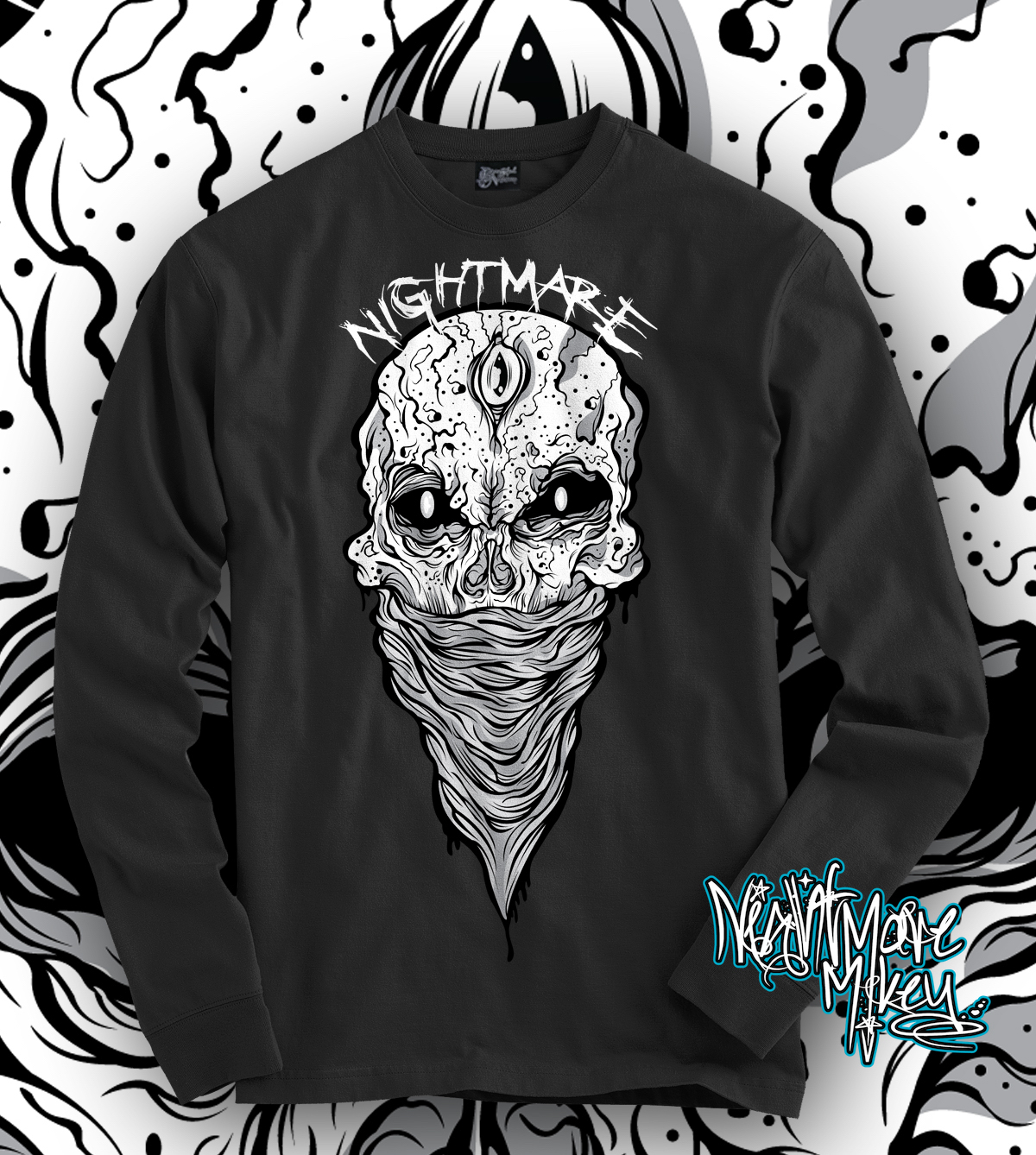 apparel nightmaremikey ILLUSTRATION  skull skulls zombie bandit ghoul goblin designbyhumans