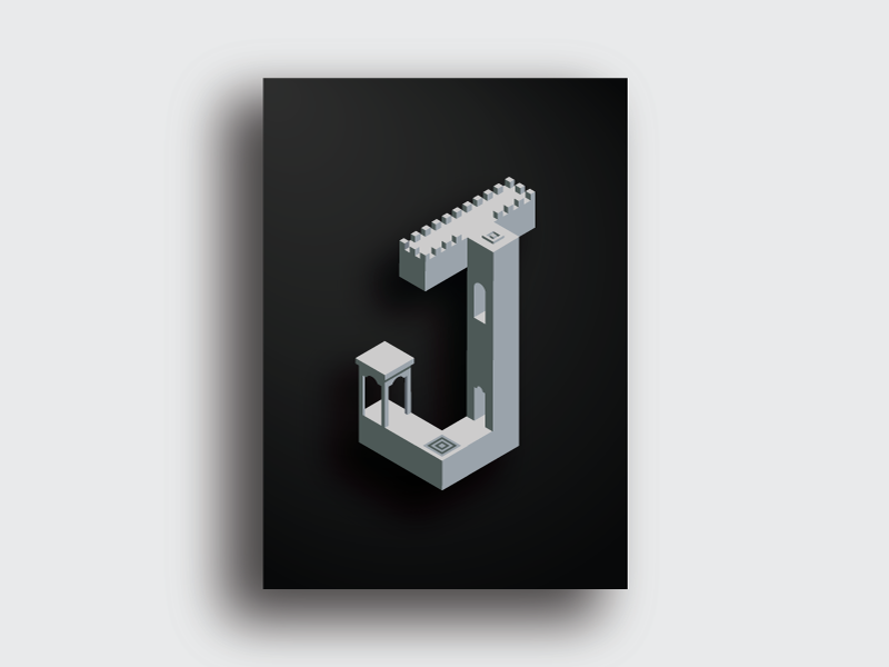 letters Isometric Space  monument valley name ILLUSTRATION  alphabet alphabet velly