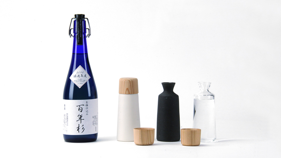 yoshino bottle Sake japan cup wood pattery porceline