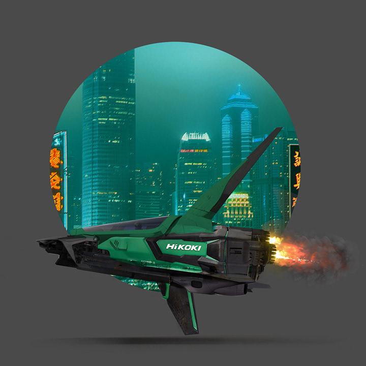 concept art Cyberpunk future futuristic photomanipulation power tools sci-fi series vehicles