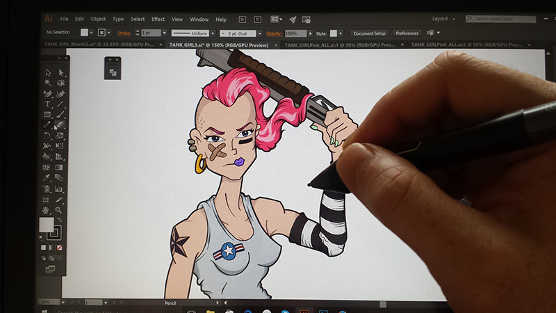 Adobe Portfolio Tank Girl lori petty comic art Game Art comic artist punk girl Comic Book Sequential Art concept art key art