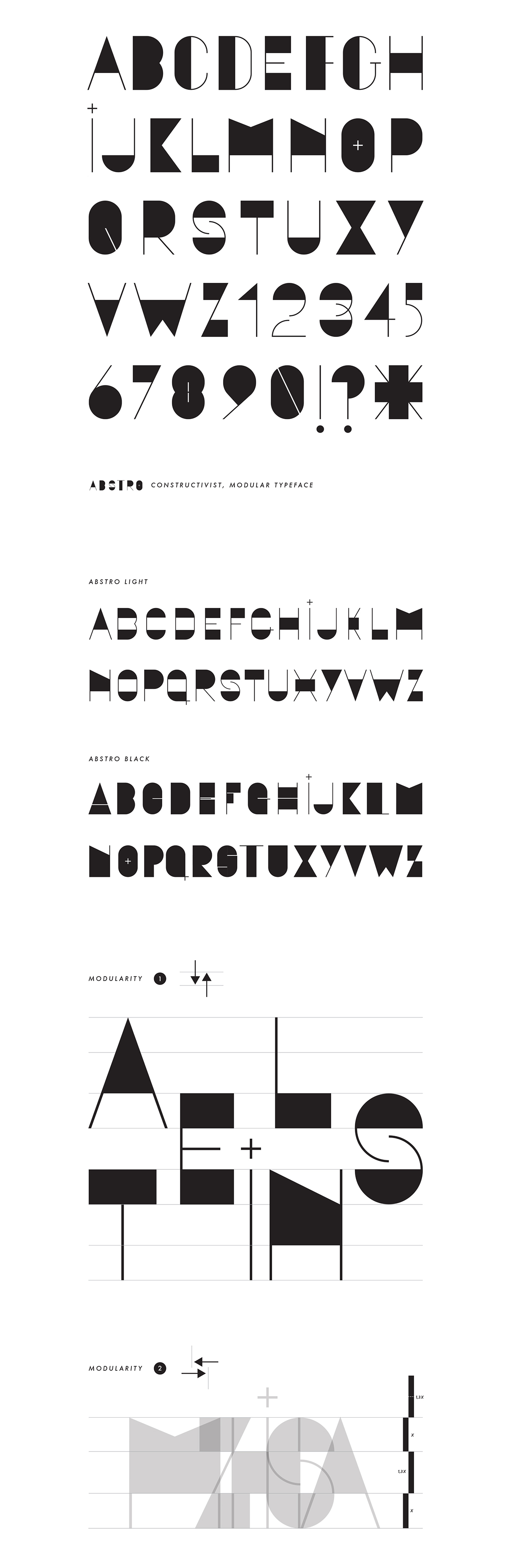 abstro type Typeface font modular Constructive hype hipe constructivionist type design