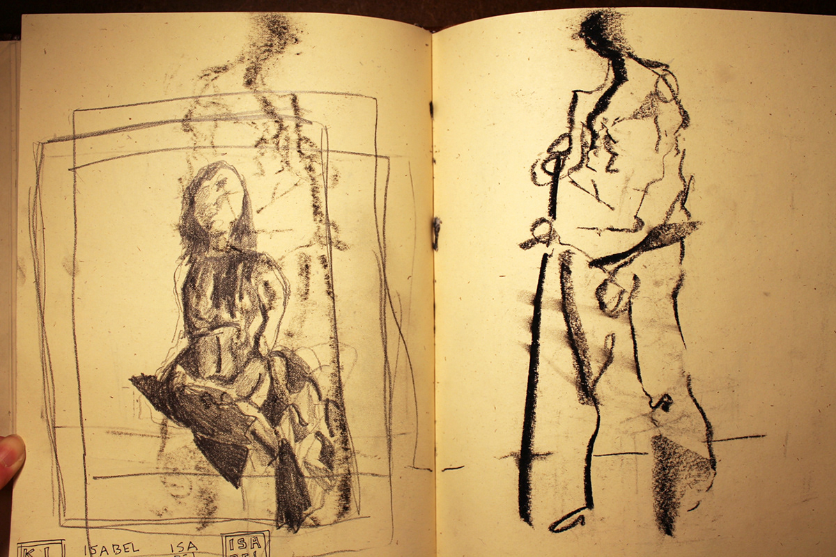 sketchbook graphite abstraction observation