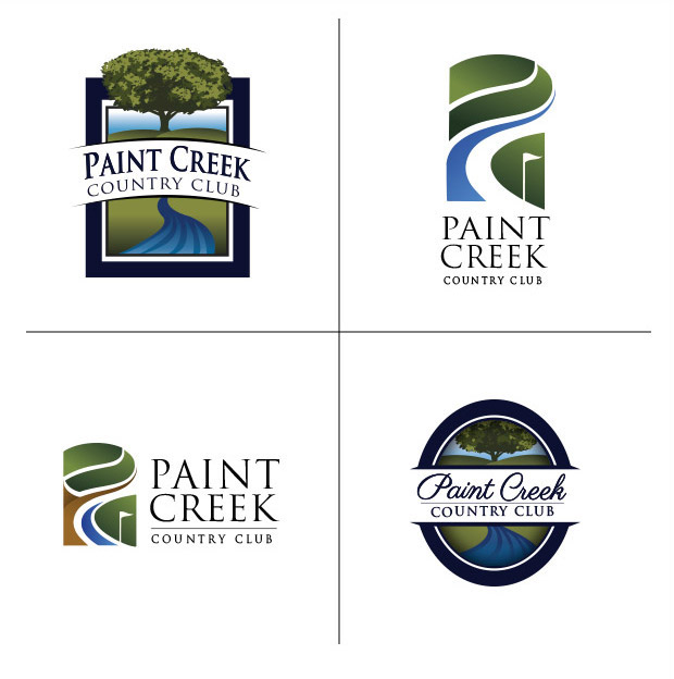 country club paint creek logo logos brand Rebrand rebranding rebrands identity Tree  trees golf course