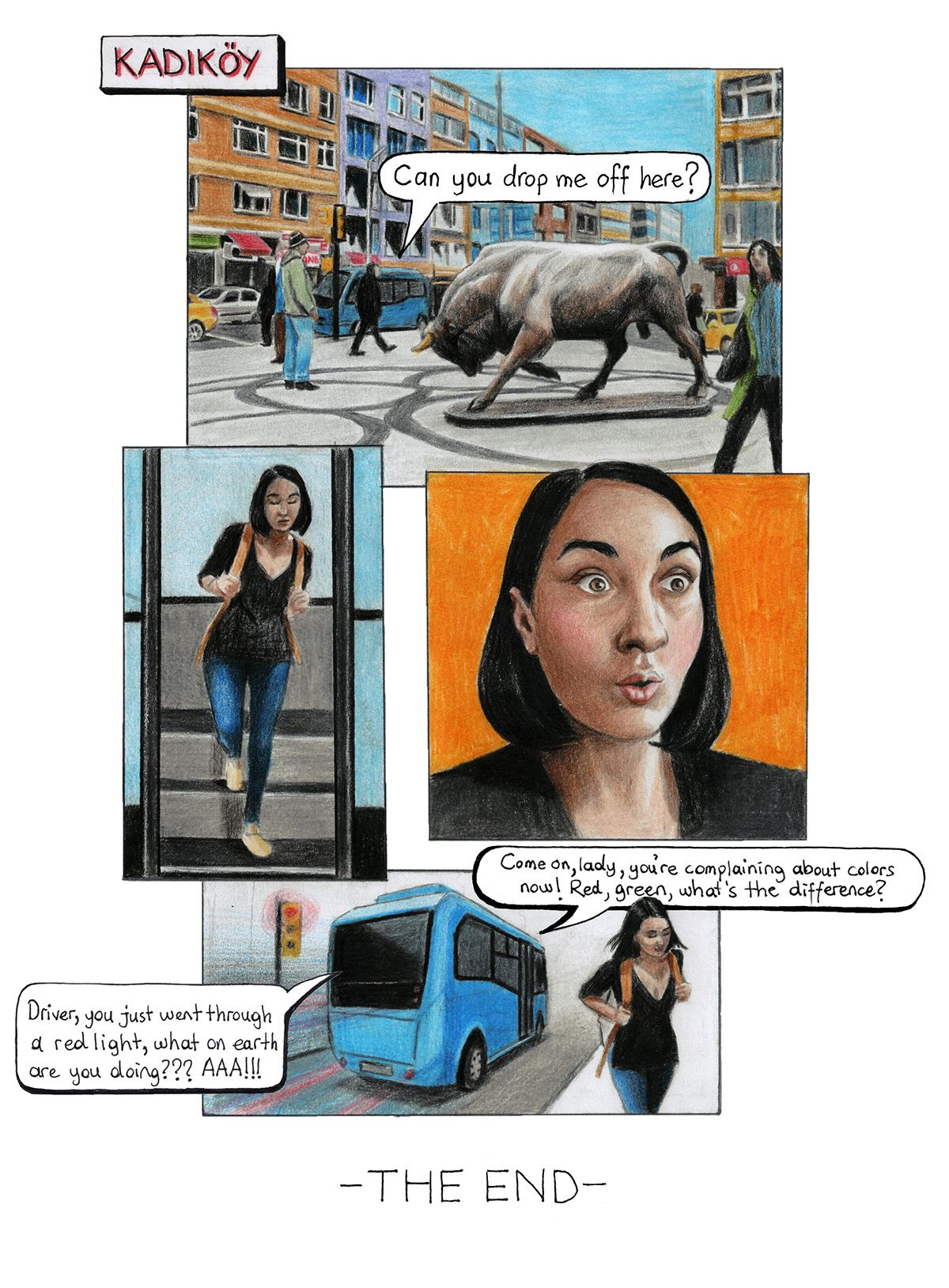 Çizgi Hikaye Cizgi Roman comic Drawing  Graphic Novel hand drawn minibus story storyboard Citylife