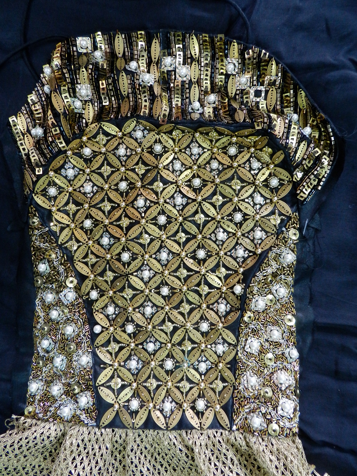 hand embroidery sequence work gold
