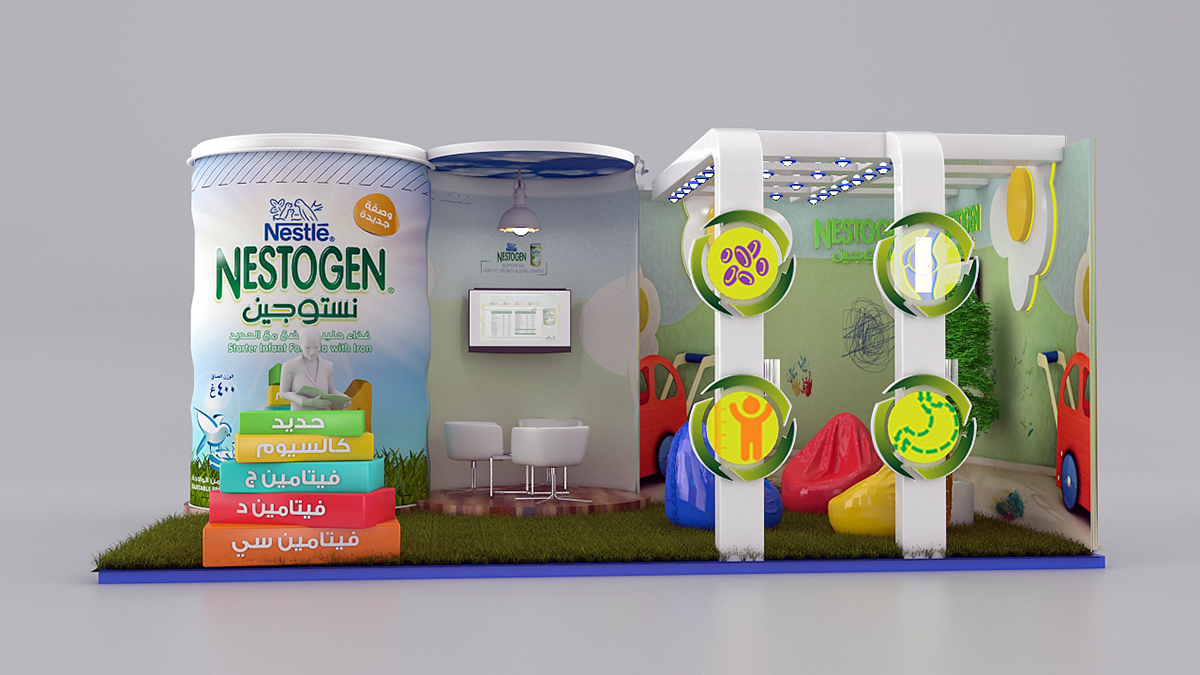 Nestogen milk booth design Exhibition  3D display stand yoyox Nestle (Nestogen) nestle