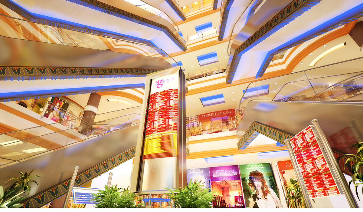 3d shopping mall commercial interior 3d interior render 3d interior render