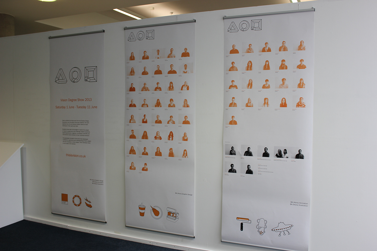 University of Derby Derby Uni The BIG Show vision Degree Show 2013 Exhibition  icons pictograms