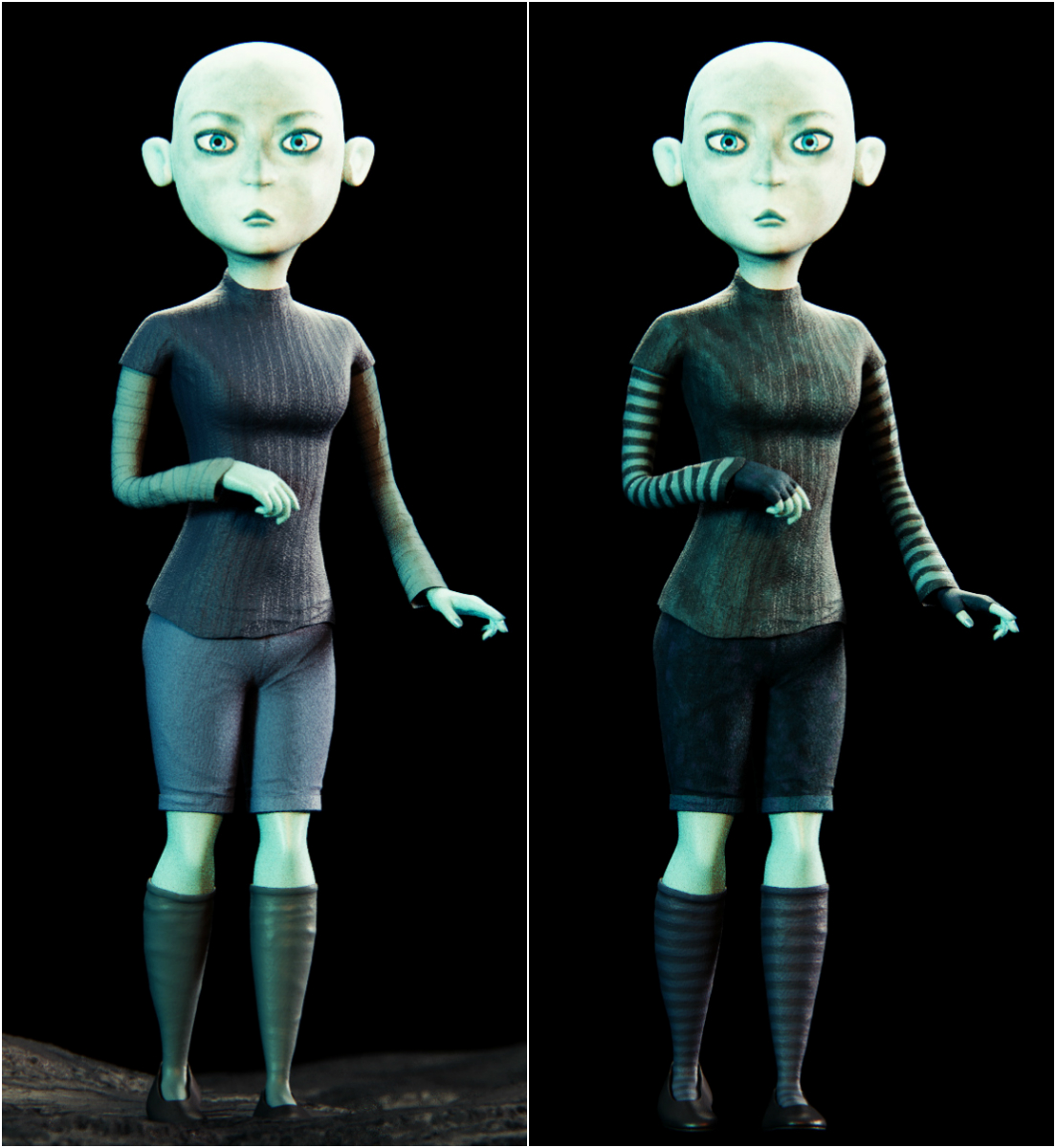 3D art Lucas Souza blender cycles cartoon girl Character design scissors