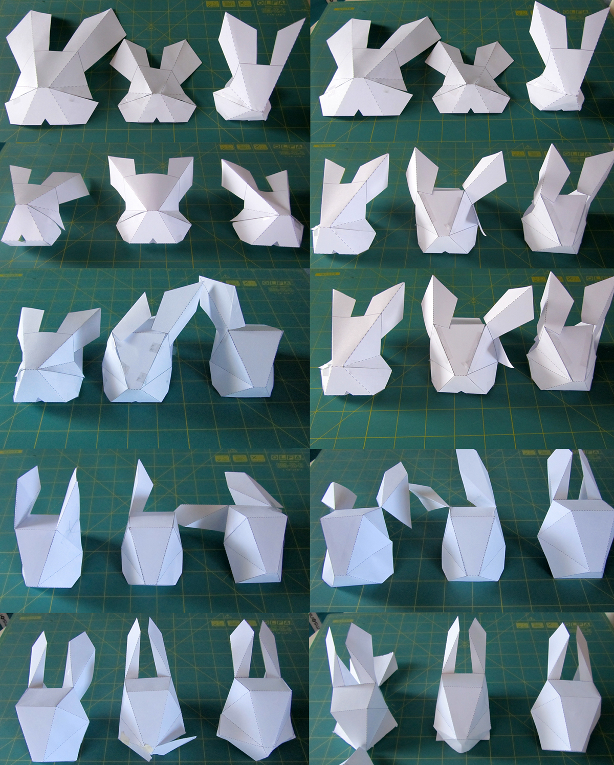 rabbit Mr. Rabbit paper toys paper rabbit collectible toys bunny paper bunny sculpture art toys