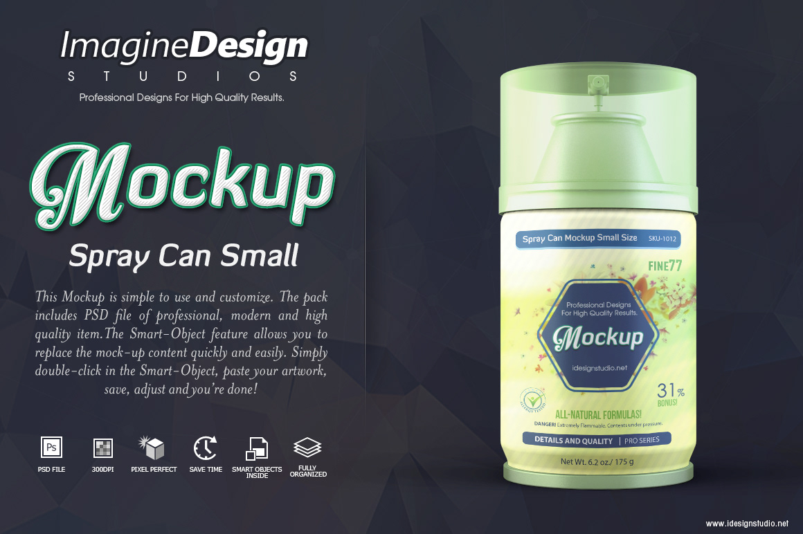 bottle can mock-up Mockup spray cleaner Compressed air tin small