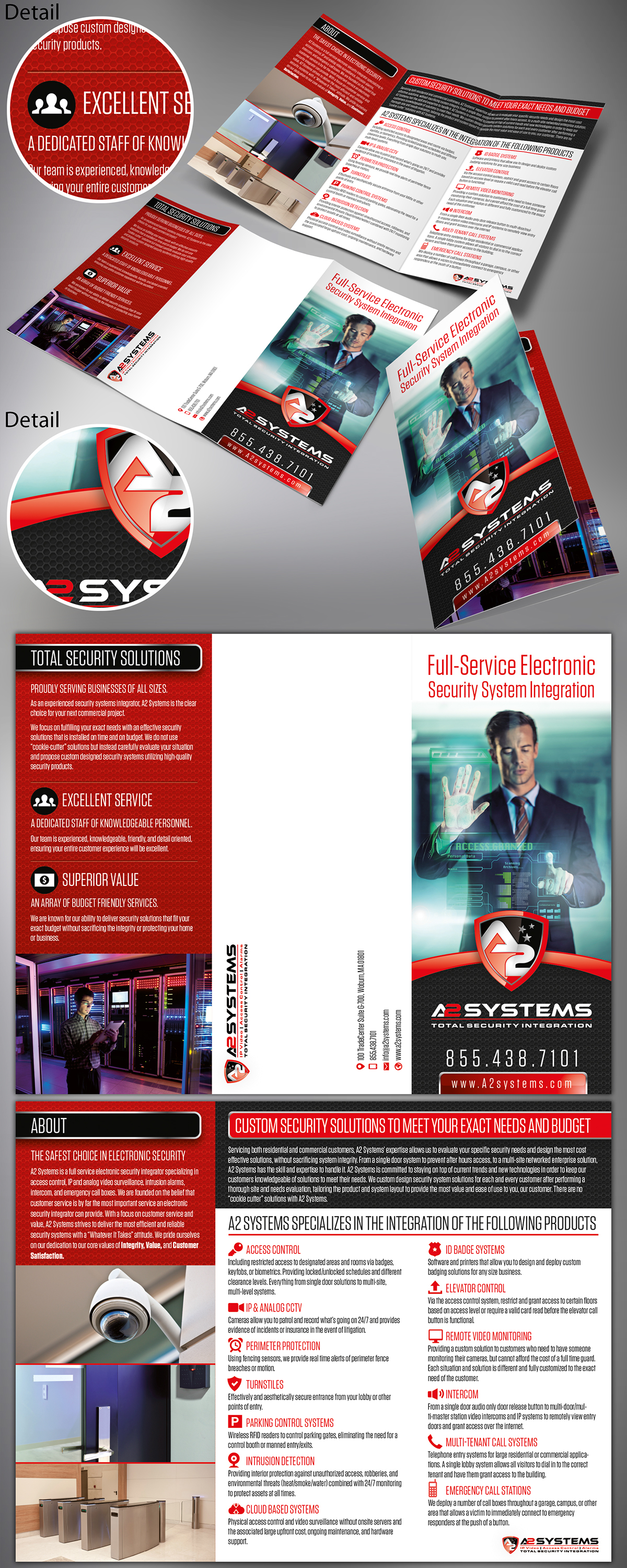 brochure trifold A2 Systems security protection System-Security Computer Total-Security Electronic-Security-System