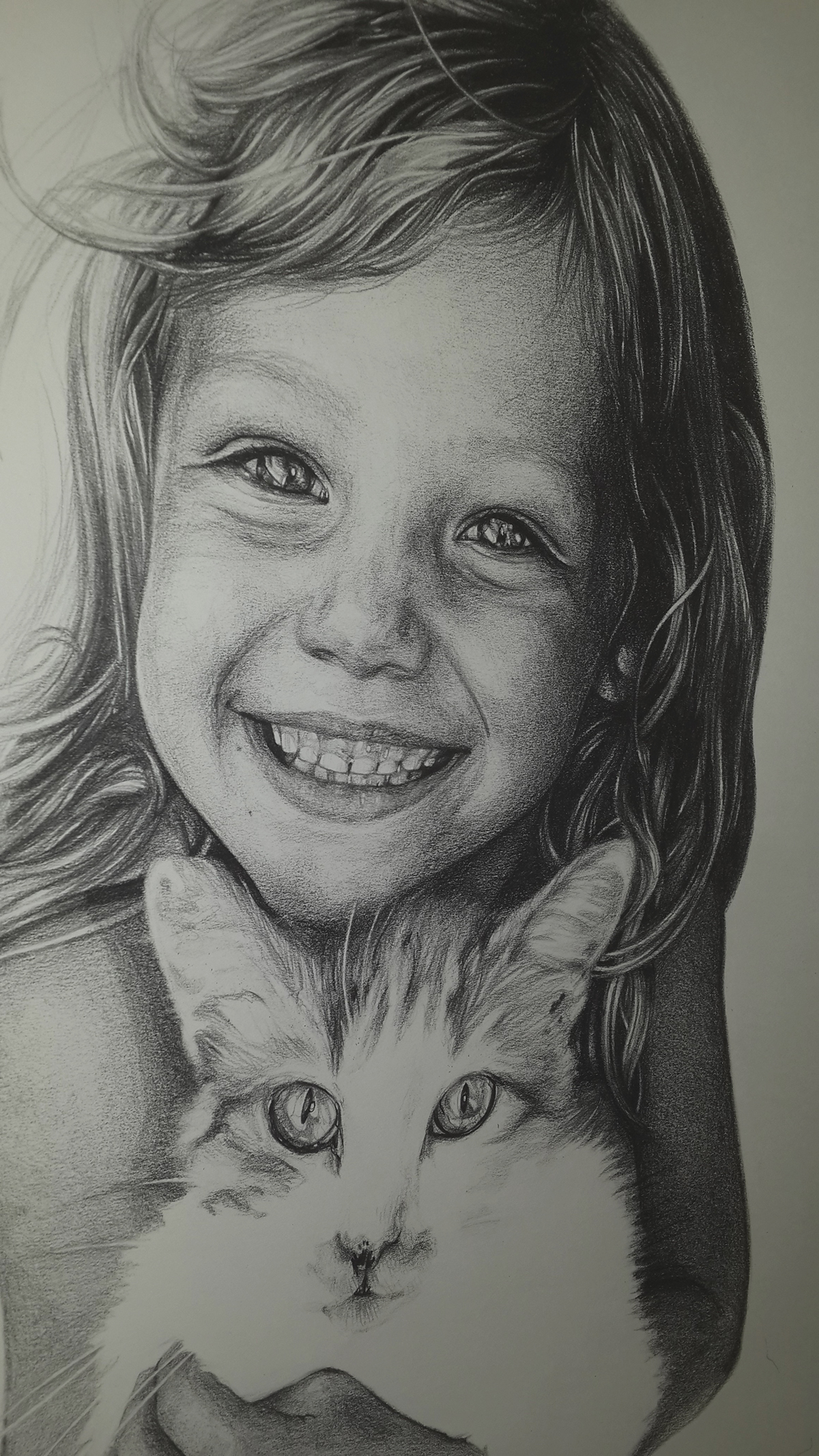 portraits kids pets butterfly pencil grayscale Cat Realism marike kleynscheldt