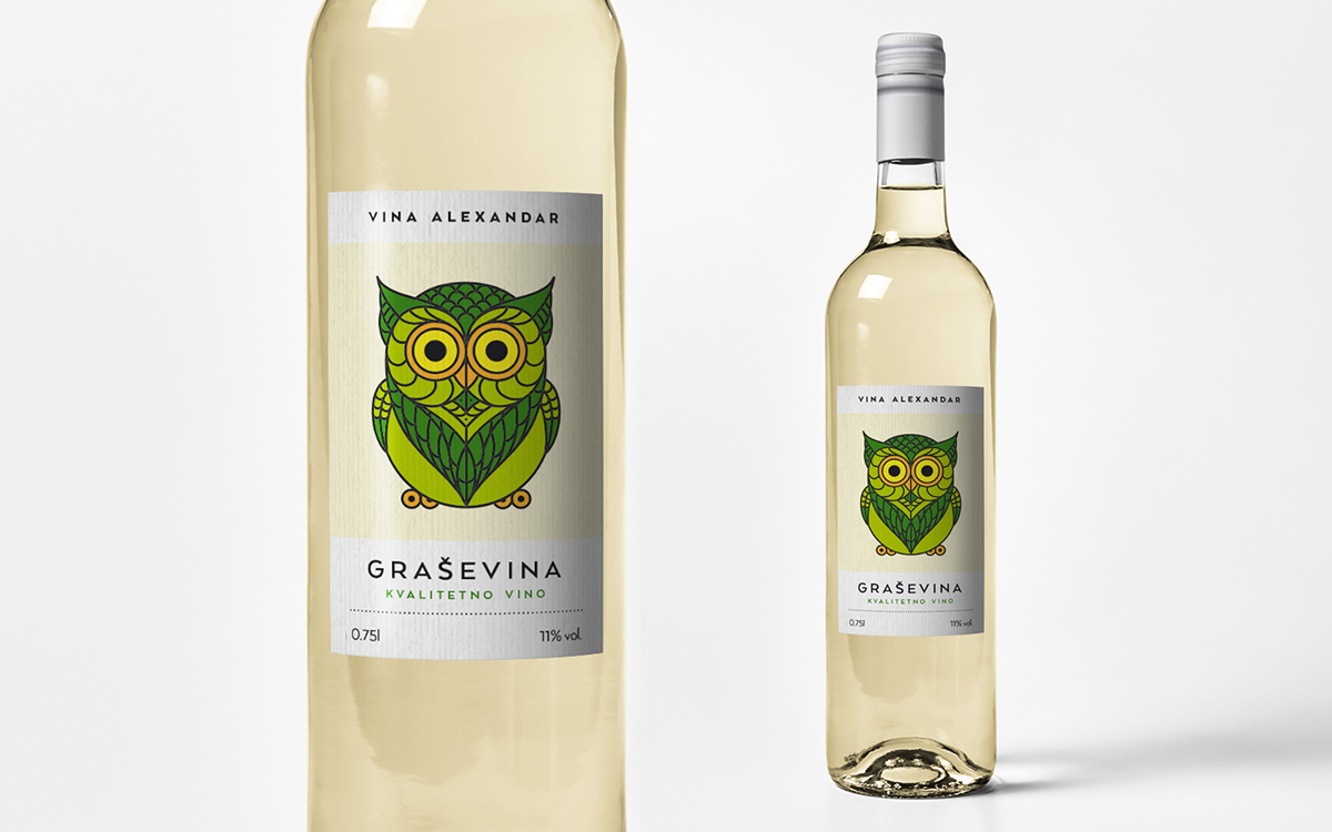 alexandar wine owl identity baranja Croatia leo vinkovic studio 33 osijek vino sova design