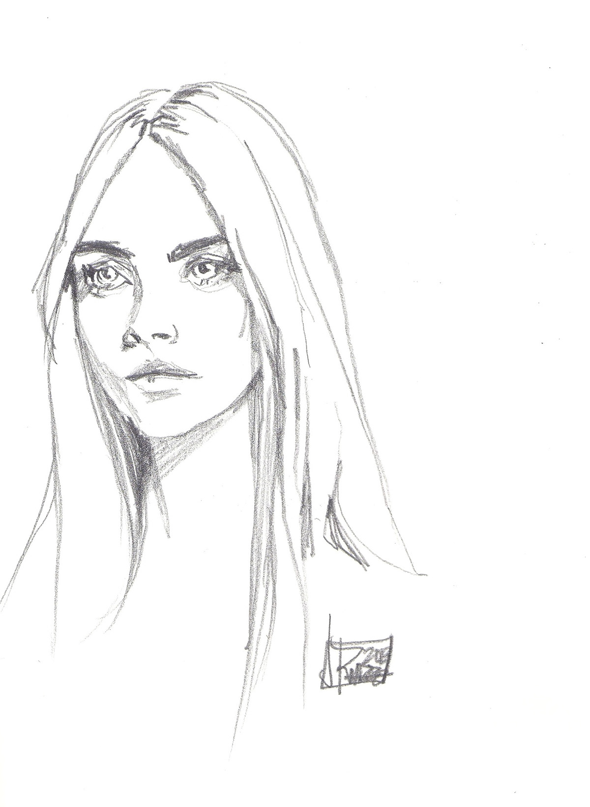 pencil graphite sketch sketchbook wax pencil acrylic portrait girl hair paint text type moleskine experiment linework