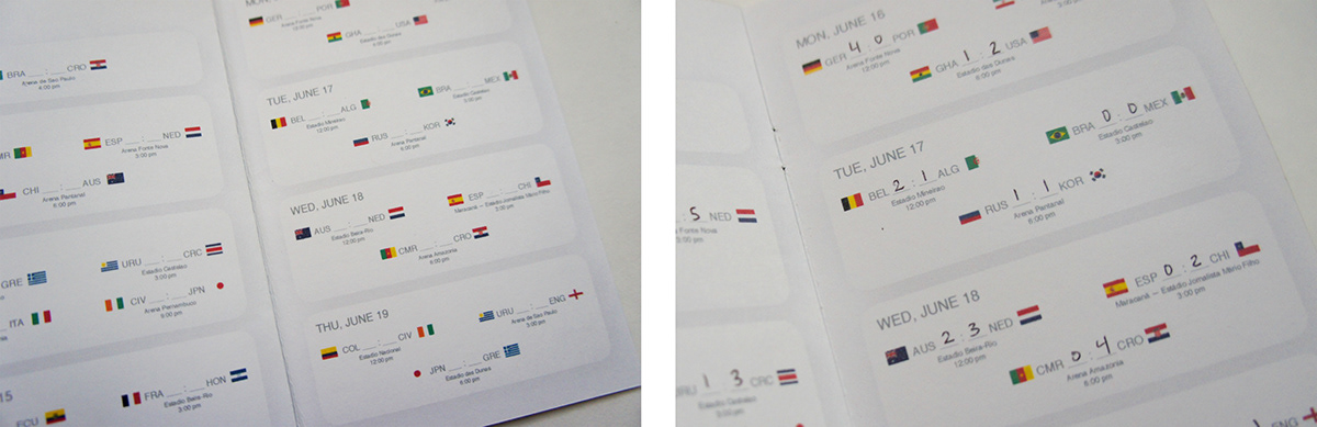 world cup soccer football FIFA Booklet schedule notebook book green Brazil BRACKET sports