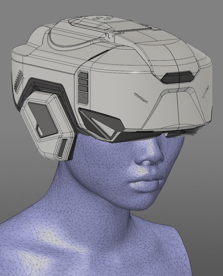 Helmet vr design AR virtual reality fusion 360 concept hard surface