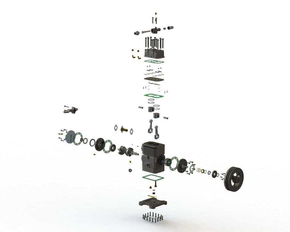 Solidworks industrial design  Engineering  manufacturing Compressor renderview360 advanced modeling engine Motor 3dmodeling