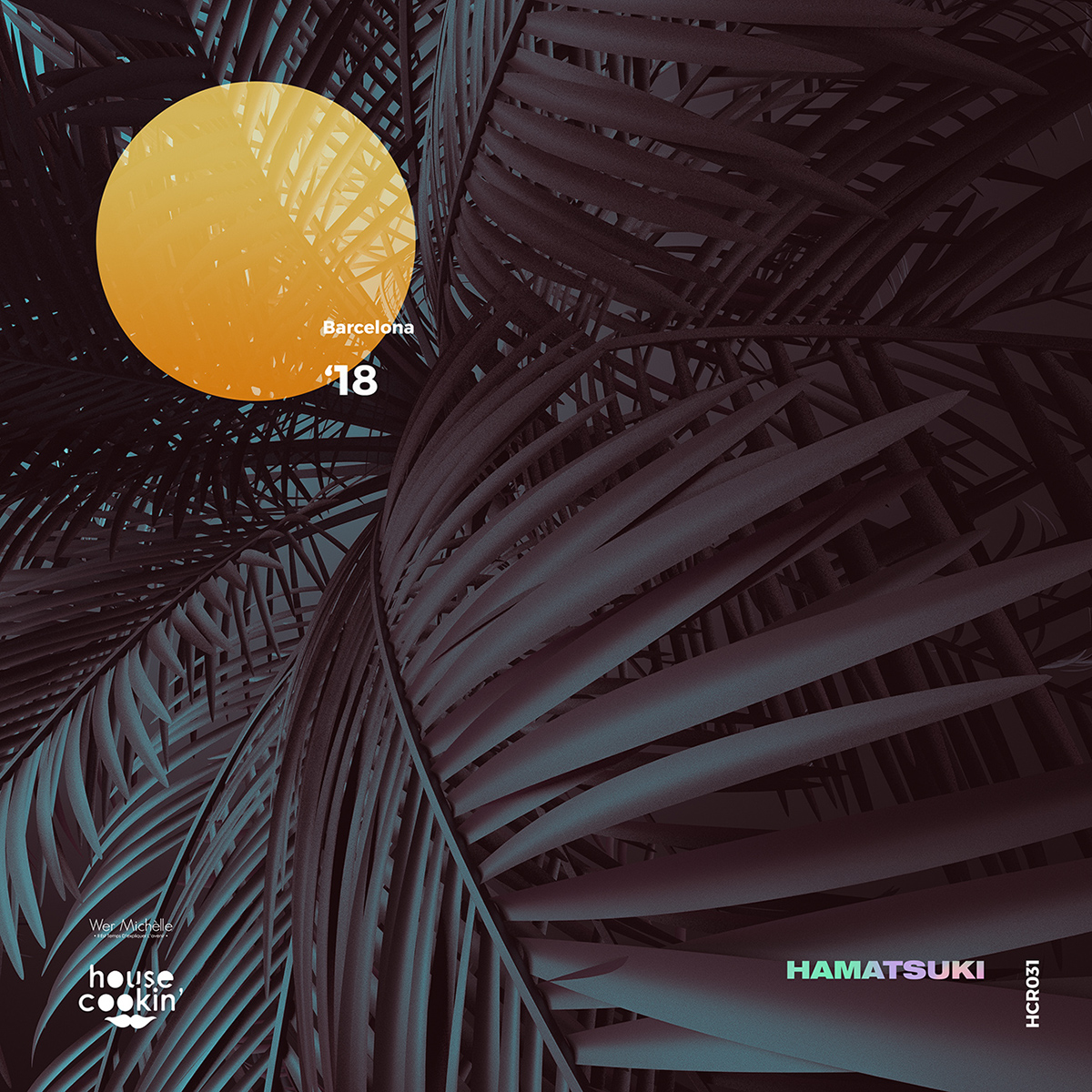 hamatsuki graphic design  art direction  House music Palm Trees vinyl design barcelona 3D cinema4d arnold