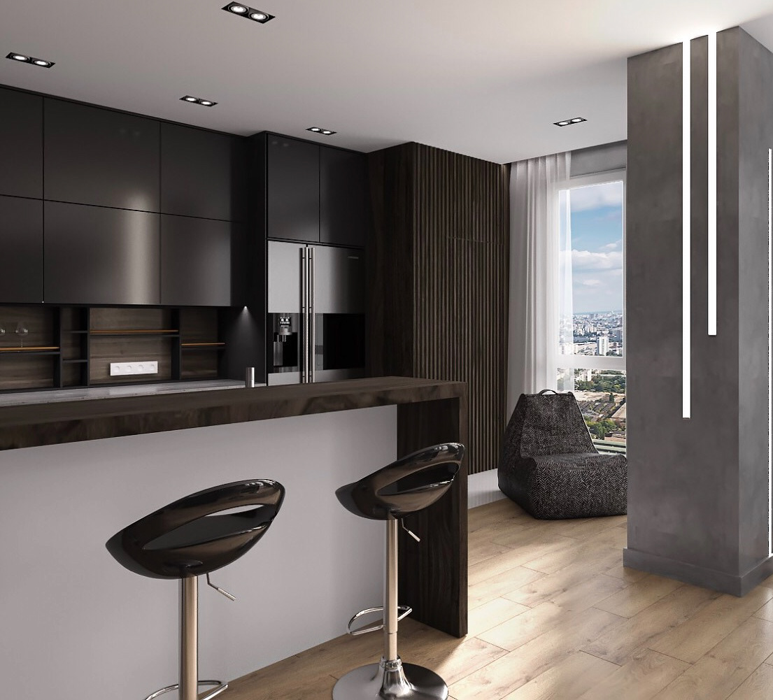 Interior design living kitchen