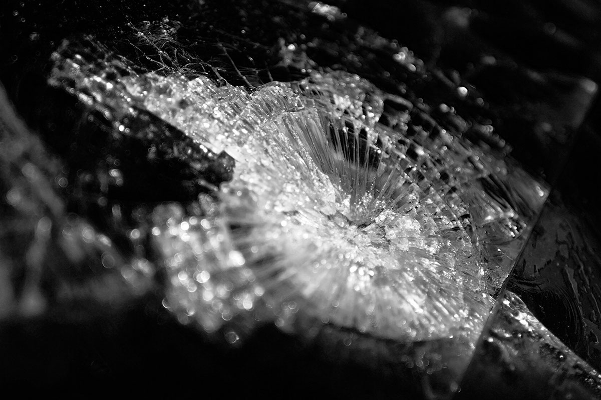 glass smash smashed glass  black and white photo broke