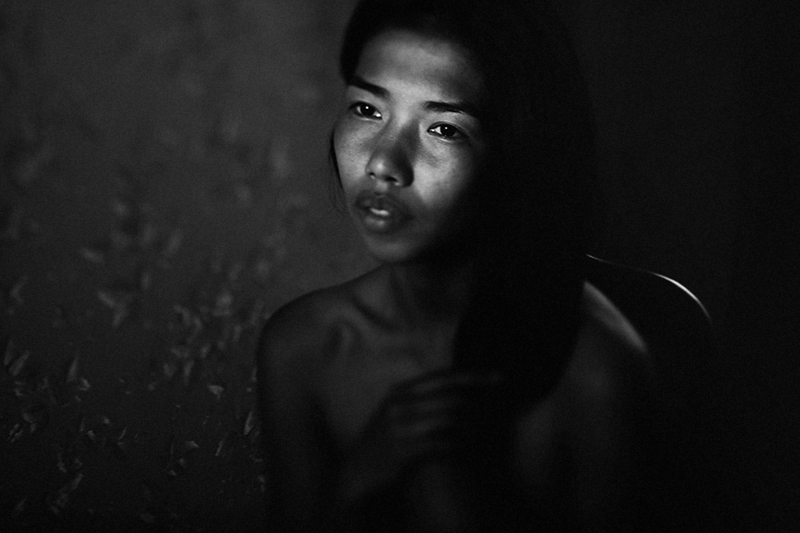 monochrome black-and-white portrait nude woman female indoor Sensuality erotics bizarre