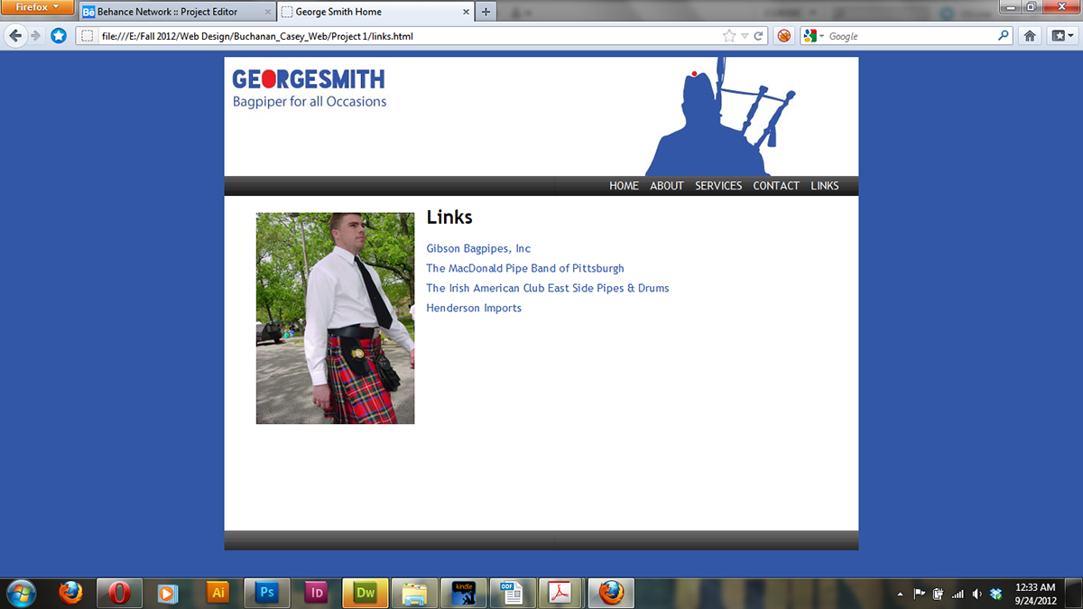 bagpipes simple Website