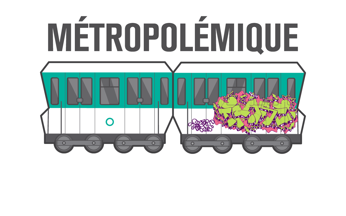 paper toy paper toy cartoon metro train Illustrator vector tag graff ratp Paris fraze métropolémique subway