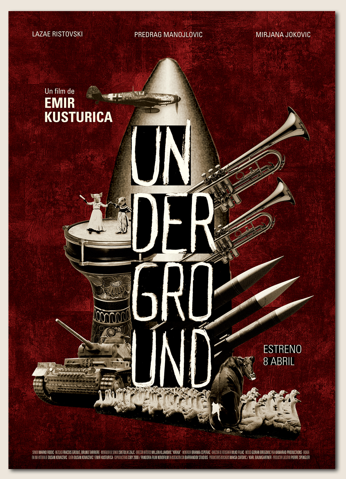 poster afiche underground emir kusturica collage pelicula movie War