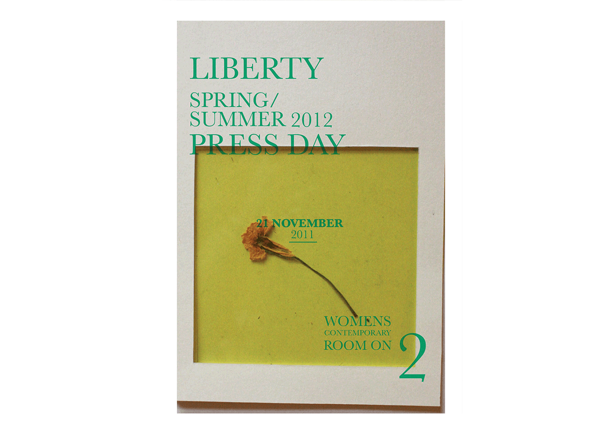 Invitation  fashion  event  liberty London  graphic design  Dried Flower