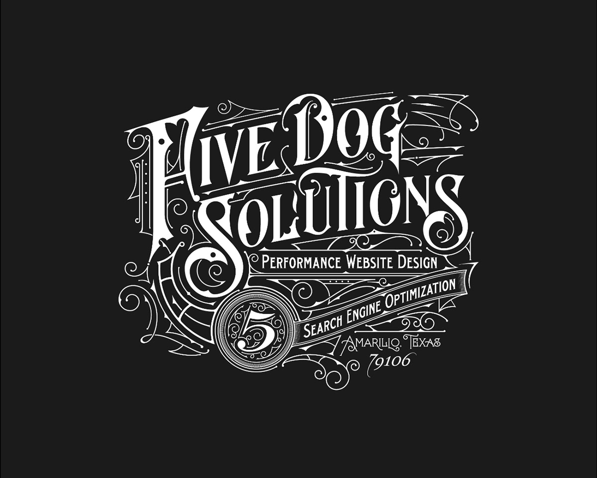 Biernat dog five Handlettering lettering sketch Solutuions t-shirt texas vector